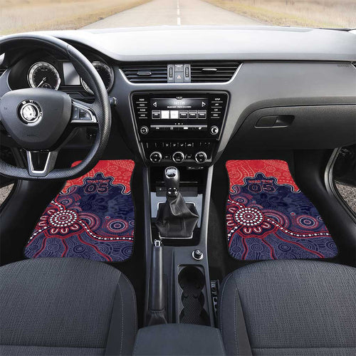 Custom Demons Football Car Mats Aboriginal Dot Art Pattern