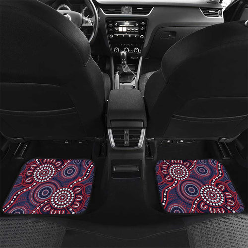 Custom Demons Football Car Mats Aboriginal Dot Art Pattern
