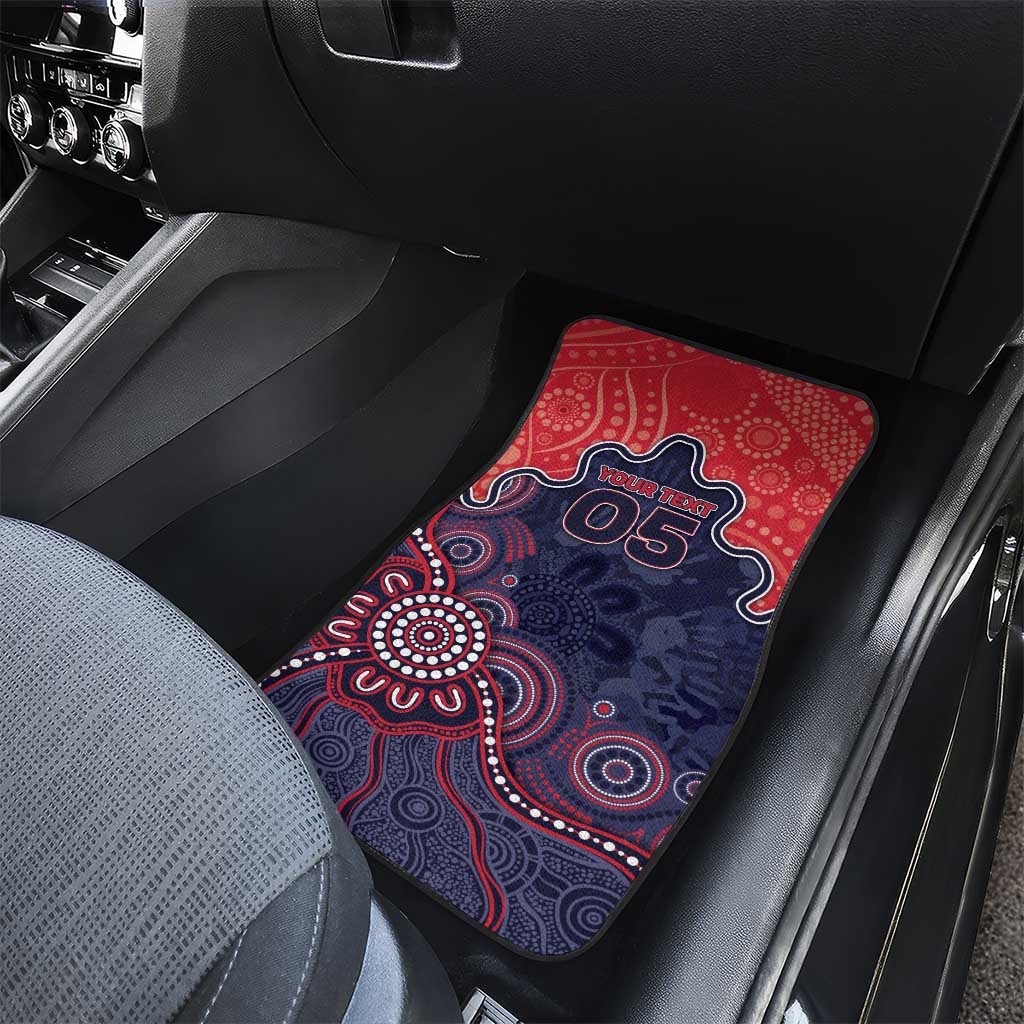 Custom Demons Football Car Mats Aboriginal Dot Art Pattern