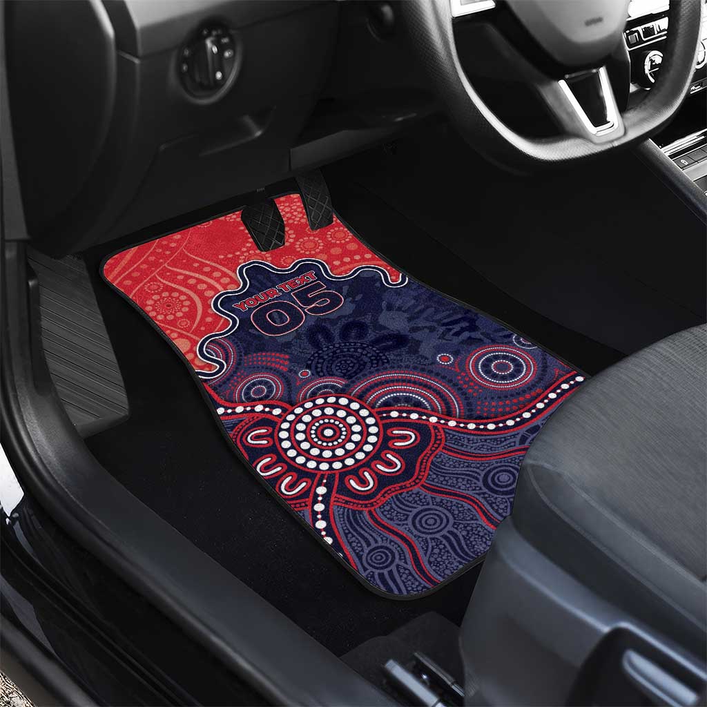 Custom Demons Football Car Mats Aboriginal Dot Art Pattern