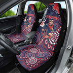 Demons Football Car Seat Cover Aboriginal Dot Art Pattern