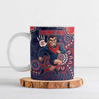 Custom Demons Football Ceramic Mug Aboriginal Dot Art Pattern