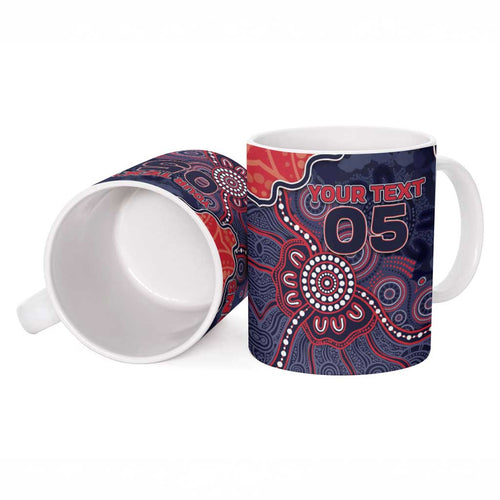 Custom Demons Football Ceramic Mug Aboriginal Dot Art Pattern
