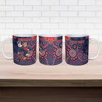 Custom Demons Football Ceramic Mug Aboriginal Dot Art Pattern