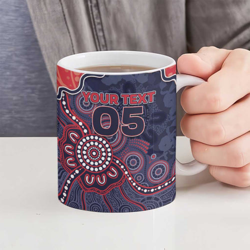 Custom Demons Football Ceramic Mug Aboriginal Dot Art Pattern