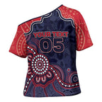 Custom Demons Football Cross Shoulder Shirt Aboriginal Dot Art Pattern