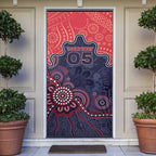 Custom Demons Football Door Cover Aboriginal Dot Art Pattern