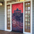 Custom Demons Football Door Cover Aboriginal Dot Art Pattern