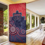 Custom Demons Football Door Cover Aboriginal Dot Art Pattern