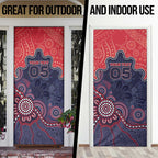 Custom Demons Football Door Cover Aboriginal Dot Art Pattern