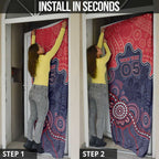 Custom Demons Football Door Cover Aboriginal Dot Art Pattern