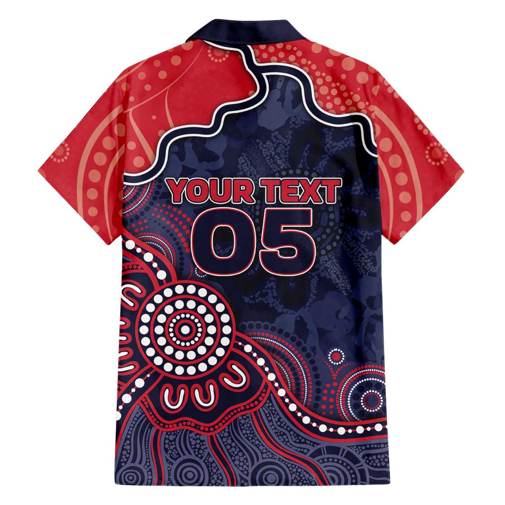 Custom Demons Football Family Matching Off The Shoulder Long Sleeve Dress and Hawaiian Shirt Aboriginal Dot Art Pattern