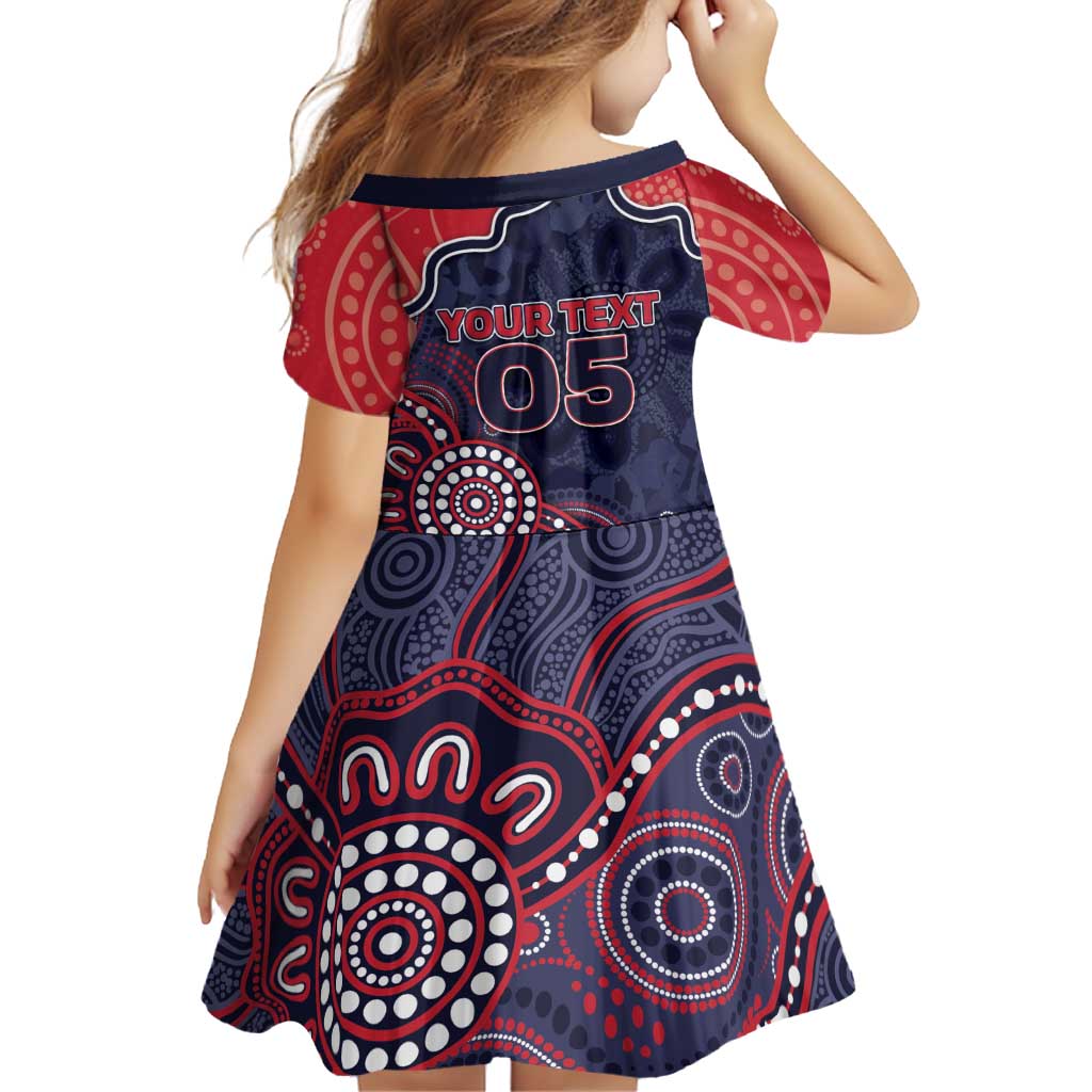 Custom Demons Football Family Matching Off Shoulder Maxi Dress and Hawaiian Shirt Aboriginal Dot Art Pattern