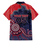 Custom Demons Football Family Matching Off Shoulder Maxi Dress and Hawaiian Shirt Aboriginal Dot Art Pattern