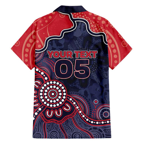 Custom Demons Football Family Matching Off Shoulder Maxi Dress and Hawaiian Shirt Aboriginal Dot Art Pattern