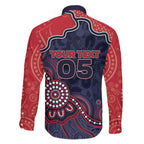 Custom Demons Football Family Matching Off Shoulder Short Dress and Hawaiian Shirt Aboriginal Dot Art Pattern