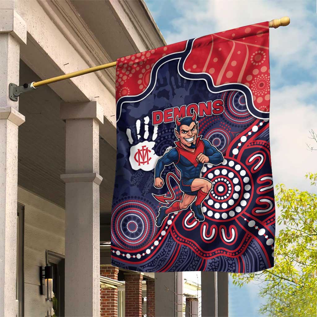 Demons Football Garden Flag Aboriginal Dot Art Pattern