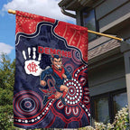 Demons Football Garden Flag Aboriginal Dot Art Pattern