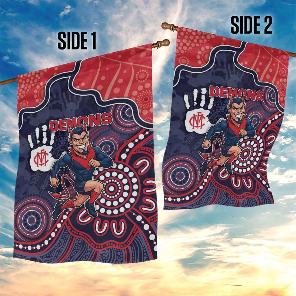 Demons Football Garden Flag Aboriginal Dot Art Pattern