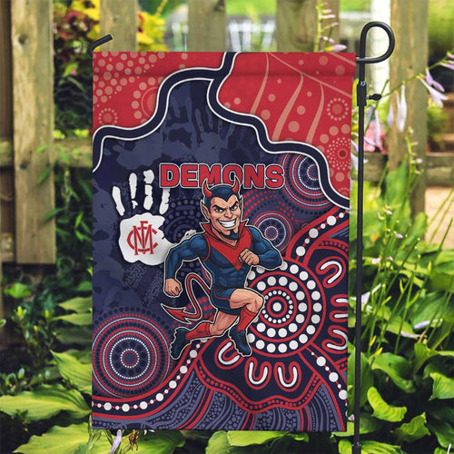Demons Football Garden Flag Aboriginal Dot Art Pattern