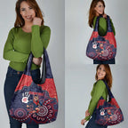 Demons Football Grocery Bag Aboriginal Dot Art Pattern