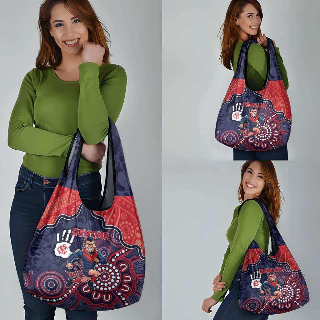 Demons Football Grocery Bag Aboriginal Dot Art Pattern
