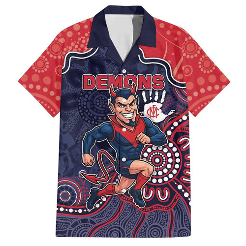Custom Demons Football Hawaiian Shirt Aboriginal Dot Art Pattern