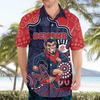 Custom Demons Football Hawaiian Shirt Aboriginal Dot Art Pattern