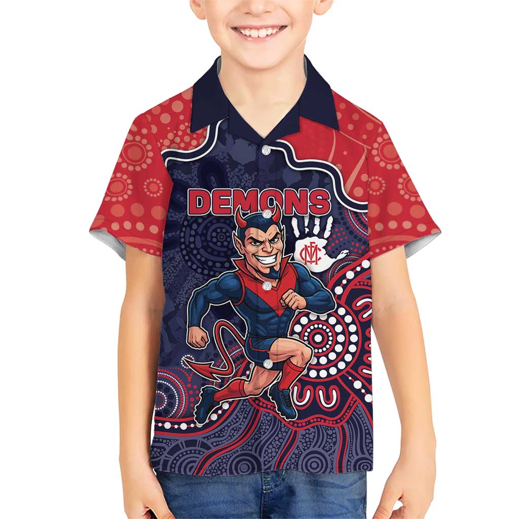 Custom Demons Football Hawaiian Shirt Aboriginal Dot Art Pattern