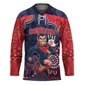 Custom Demons Football Hockey Jersey Aboriginal Dot Art Pattern