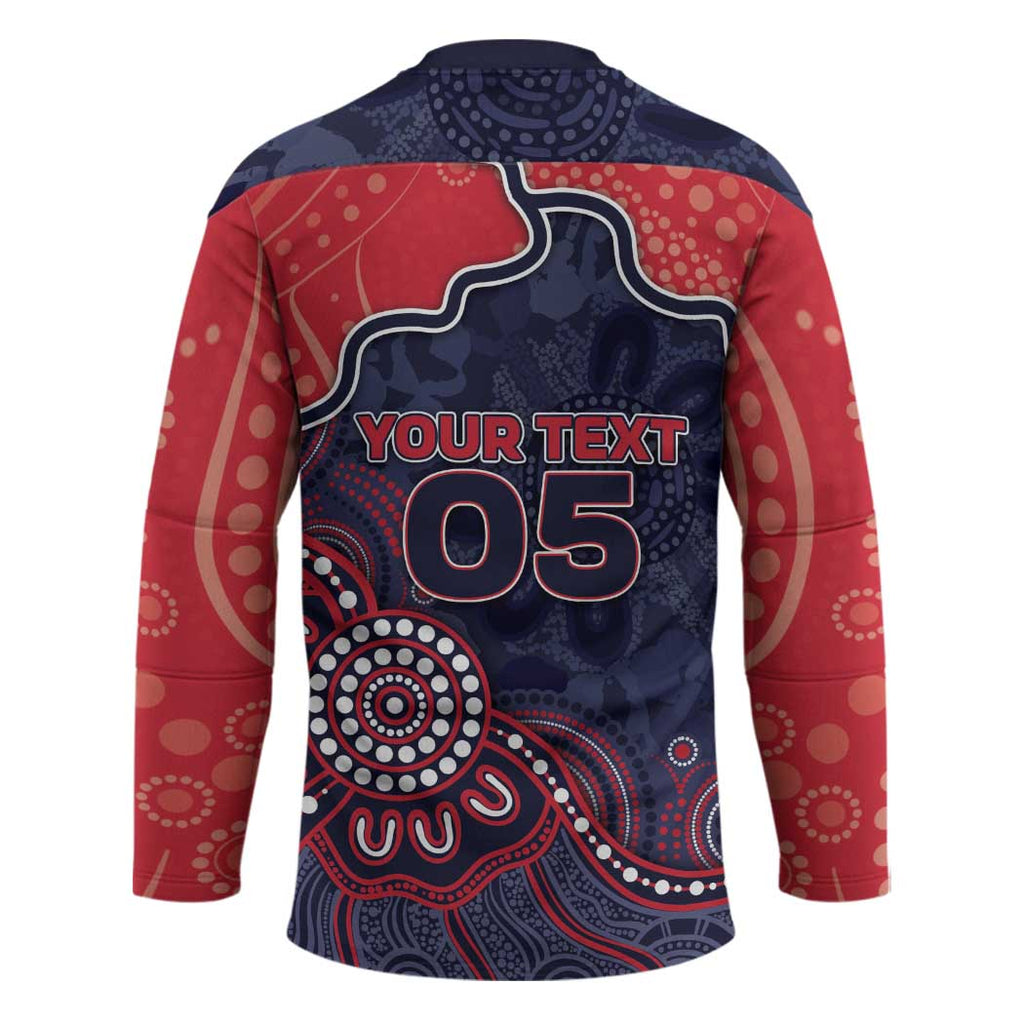 Custom Demons Football Hockey Jersey Aboriginal Dot Art Pattern