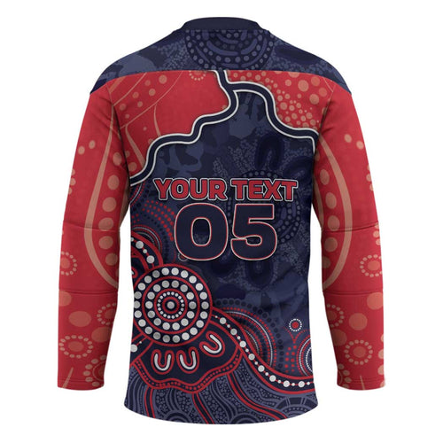 Custom Demons Football Hockey Jersey Aboriginal Dot Art Pattern