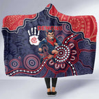 Demons Football Hooded Blanket Aboriginal Dot Art Pattern