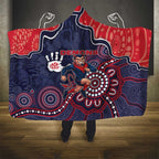 Demons Football Hooded Blanket Aboriginal Dot Art Pattern