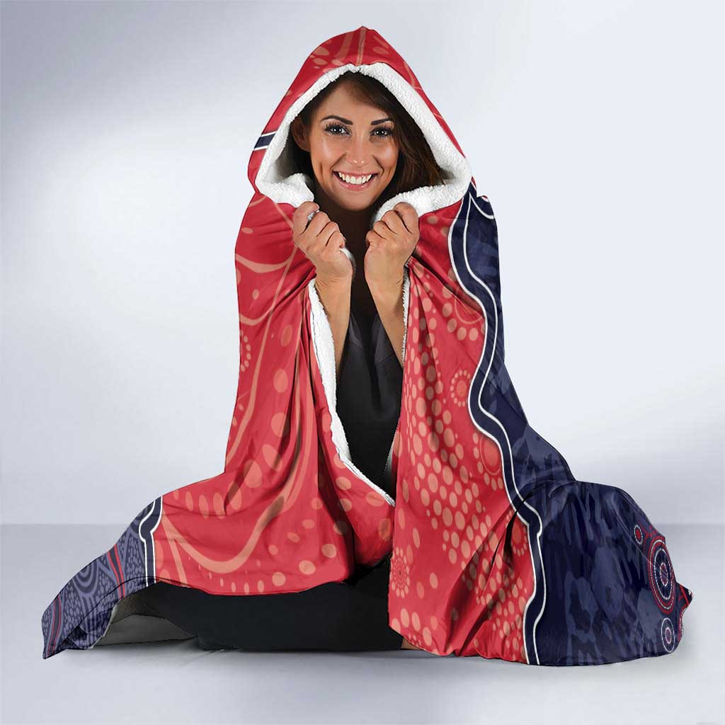 Demons Football Hooded Blanket Aboriginal Dot Art Pattern