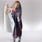 Demons Football Hooded Blanket Aboriginal Dot Art Pattern
