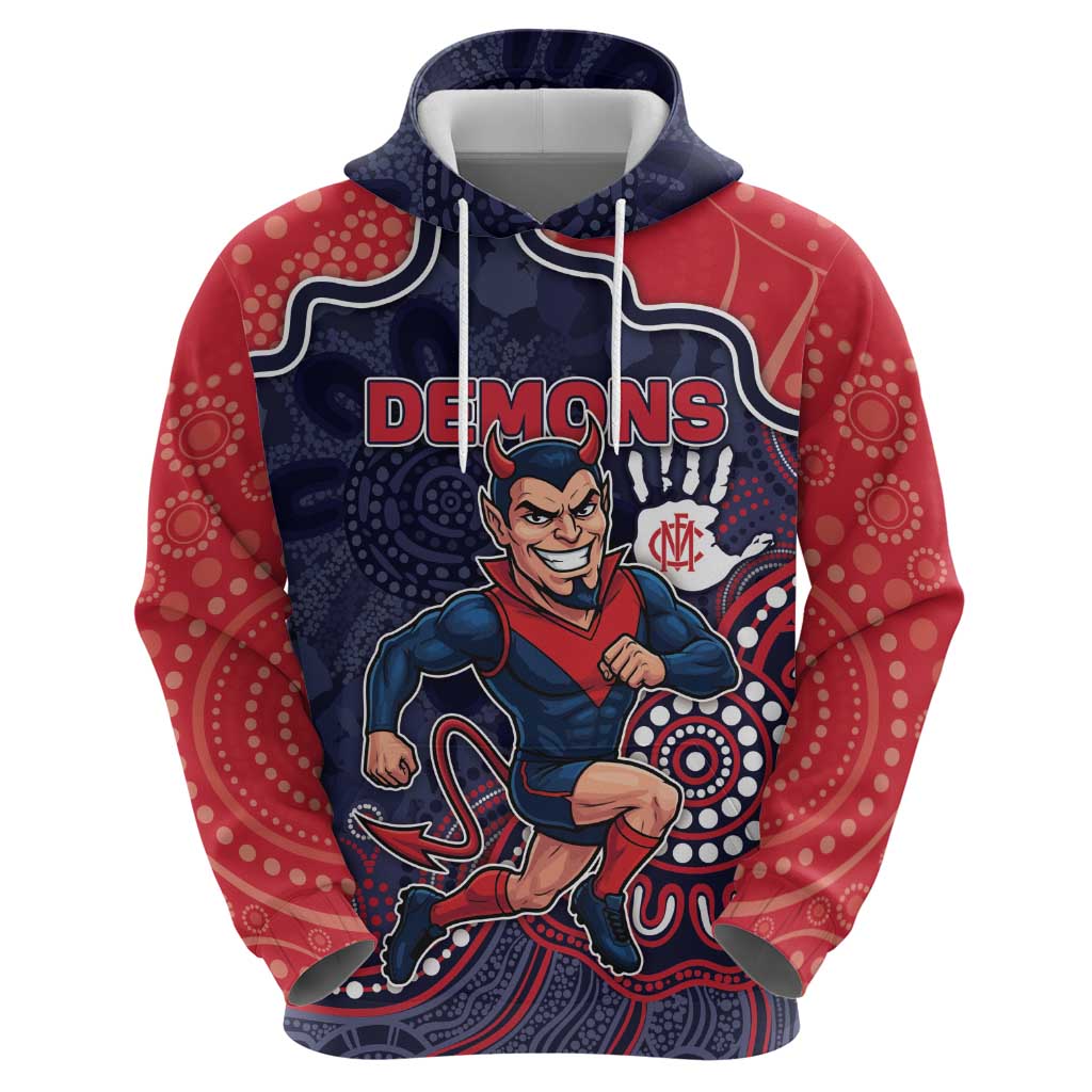 Custom Demons Football Hoodie Aboriginal Dot Art Pattern