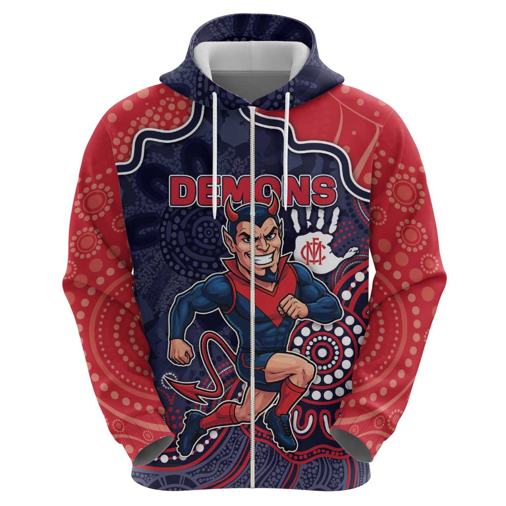 Custom Demons Football Hoodie Aboriginal Dot Art Pattern