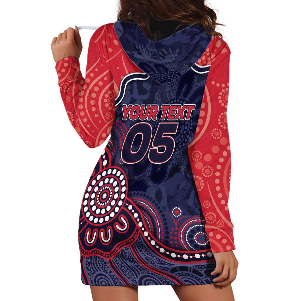 Custom Demons Football Hoodie Dress Aboriginal Dot Art Pattern