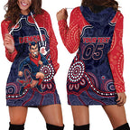 Custom Demons Football Hoodie Dress Aboriginal Dot Art Pattern