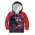 Custom Demons Football Kid Hoodie Aboriginal Dot Art Pattern