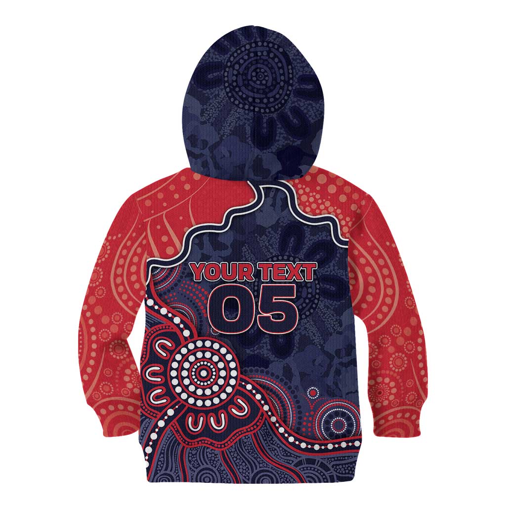 Custom Demons Football Kid Hoodie Aboriginal Dot Art Pattern