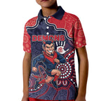 Custom Demons Football Kid Polo Shirt Aboriginal Dot Art Pattern