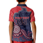 Custom Demons Football Kid Polo Shirt Aboriginal Dot Art Pattern