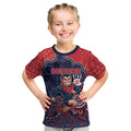 Custom Demons Football Kid T Shirt Aboriginal Dot Art Pattern