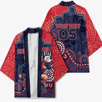 Custom Demons Football Kimono Aboriginal Dot Art Pattern