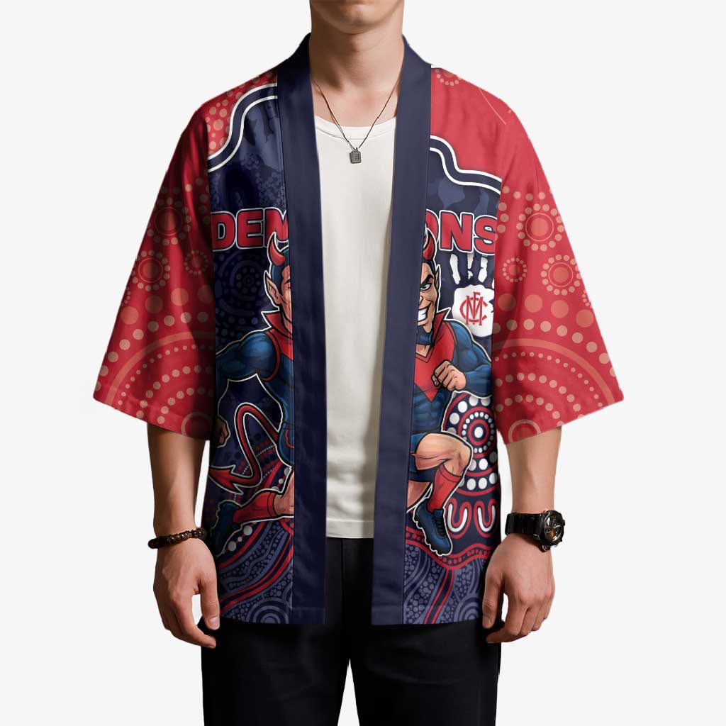 Custom Demons Football Kimono Aboriginal Dot Art Pattern