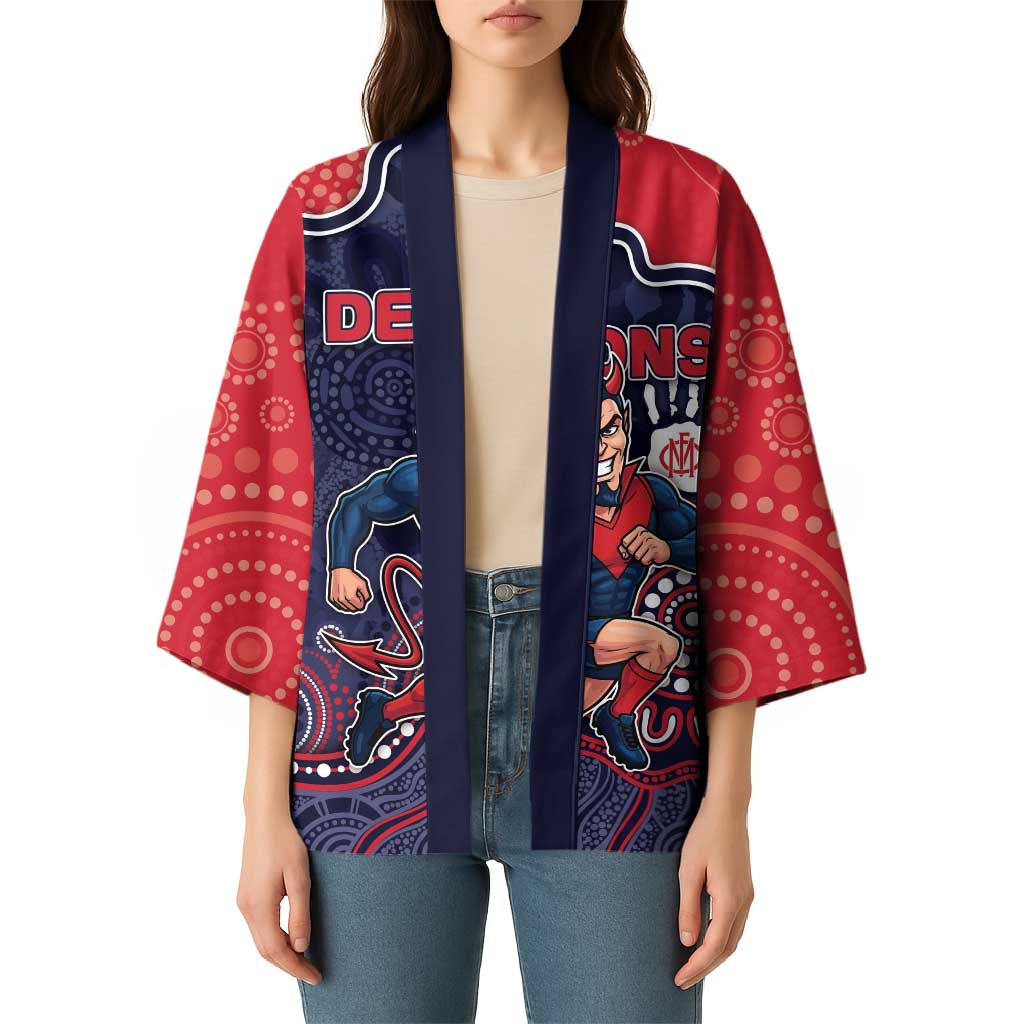 Custom Demons Football Kimono Aboriginal Dot Art Pattern