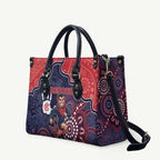 Demons Football Leather Bag Aboriginal Dot Art Pattern