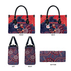 Demons Football Leather Bag Aboriginal Dot Art Pattern